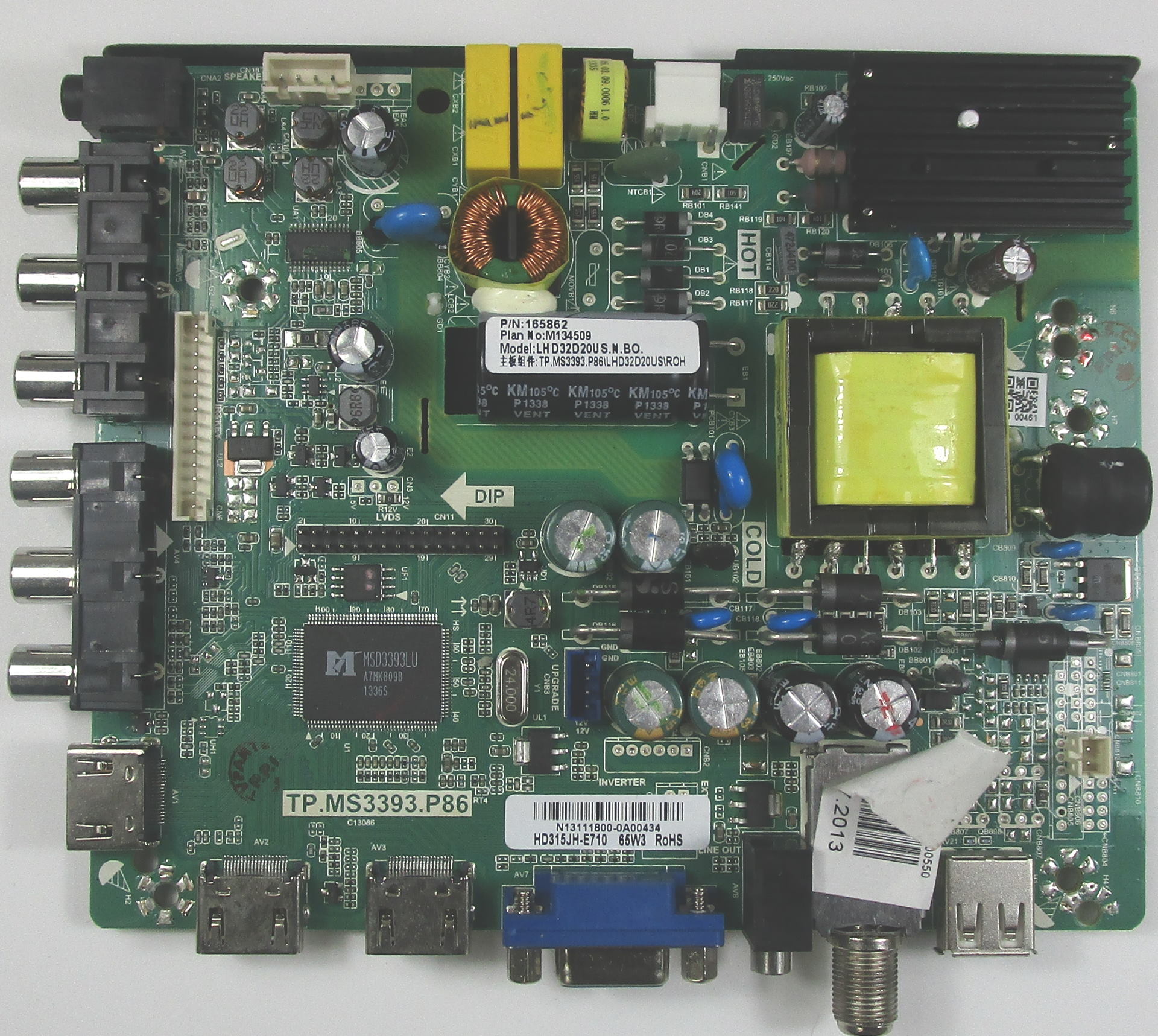 TVParts.ca HISENSE 165862 MAIN BOARD / POWER SUPPLY BOARD FOR 32D20