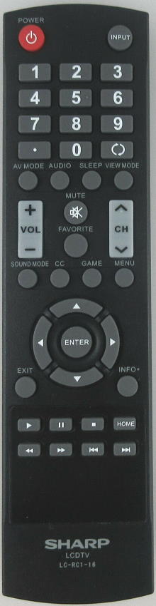 thumbnail image 2 of Original Sharp LC-RC1-16 Remote Control For LC-50LB370U LC-32LB370U TVs 2 of 3